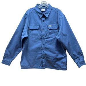 Columbia Men’s Landroamer Lined Shirt AM6702 Snap Button Dark Mountain Sz Large